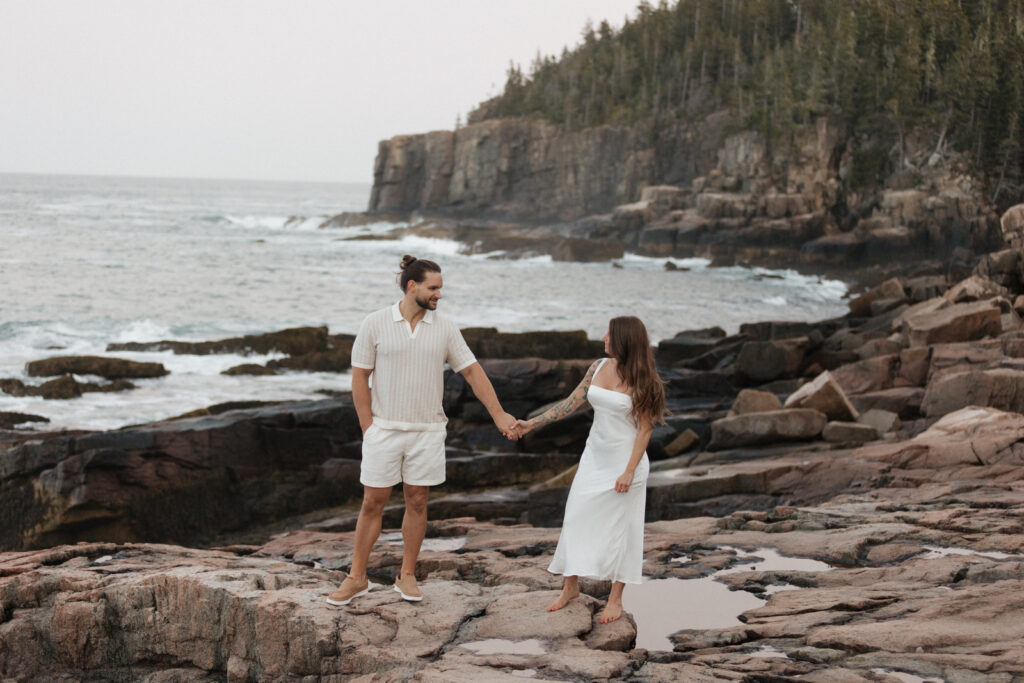 engagement session at Acadia national park