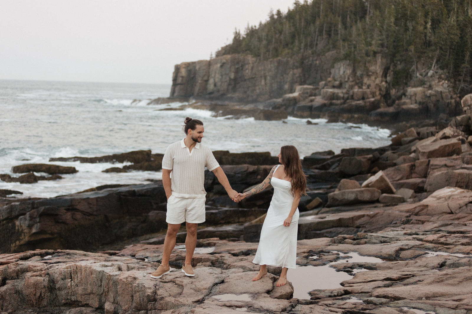 engagement session at Acadia national park