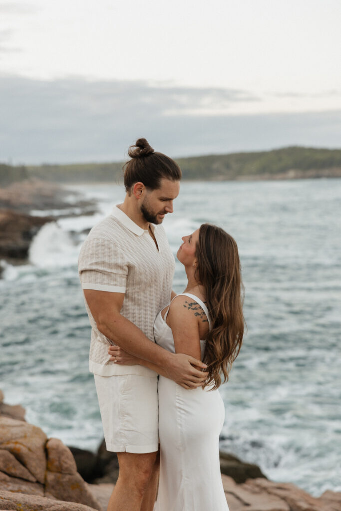 otter cliffs engagement session