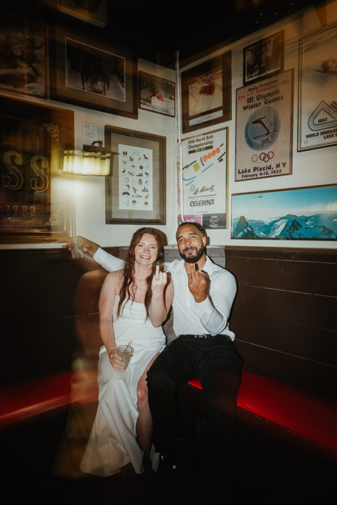 lake placid elopement, dive bar flash photos
