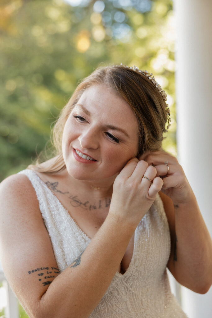 an intimate wedding at an airbnb in New England during the fall