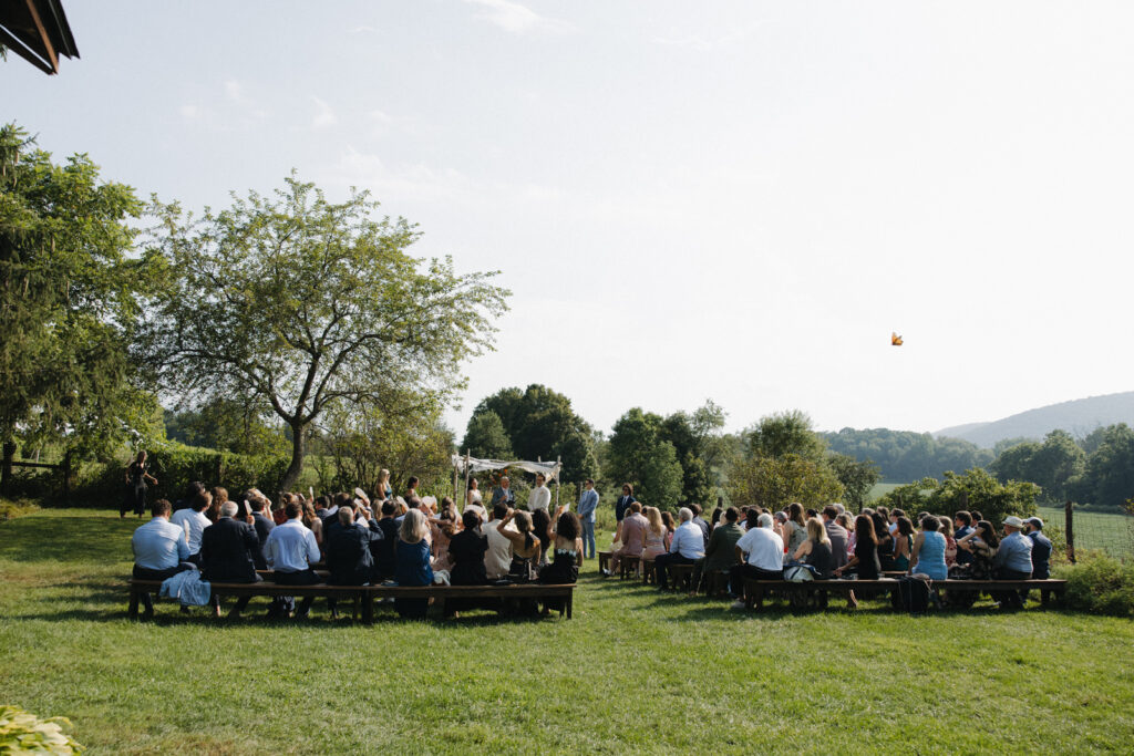 ceremony at taconic ridge farm in Hillsdale New York 