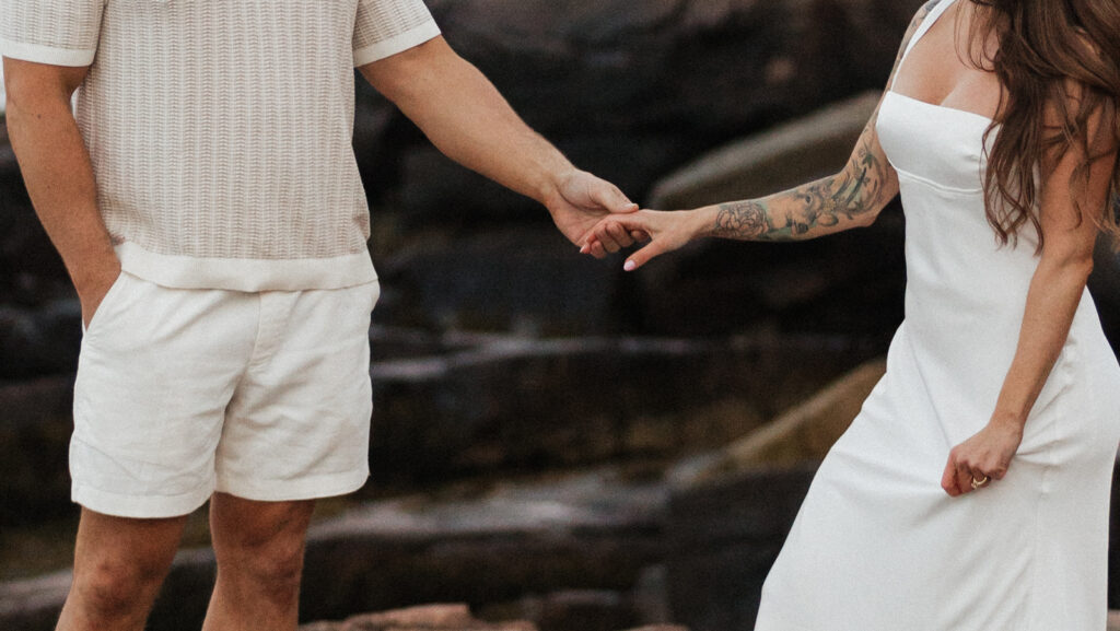 engagement photos in acadia national park for adventurous couples